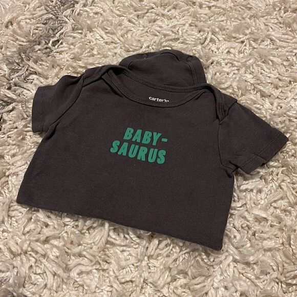 Carters 3 piece Dinosaur Long Sleeve Short Sleeve Onesie Set 12 months - Picture 6 of 6